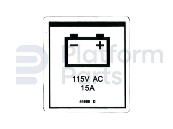 Sticker, stroom naar lader 115V
