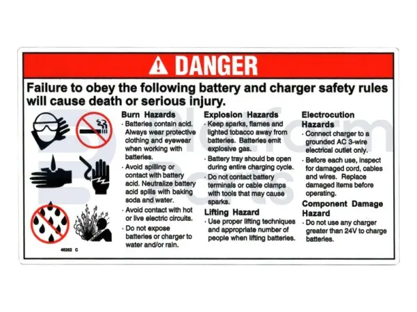 Aufkleber, danger, battery safety