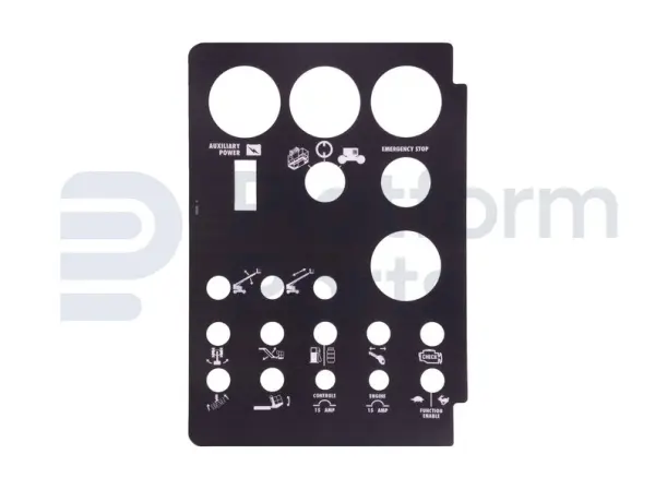 Pegatina caja de control debajo