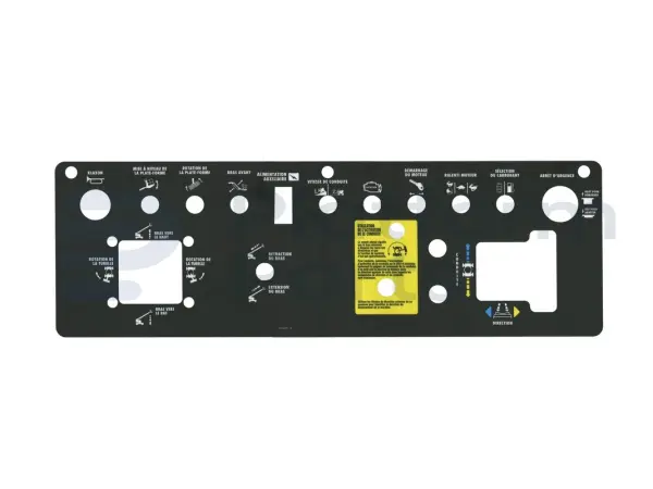 Sticker, bediening, control box, Frans