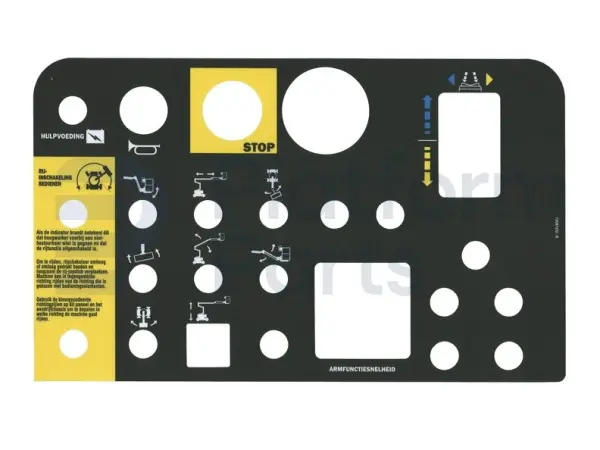 Sticker, bediening, control box, Nederlands