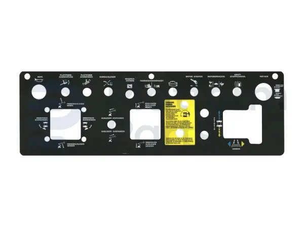 Sticker, bediening, control box, Duits