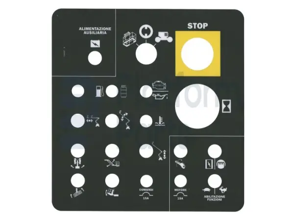 Pegatina, control debajo