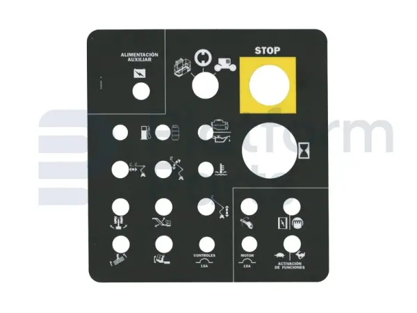 Pegatina, control debajo, Español