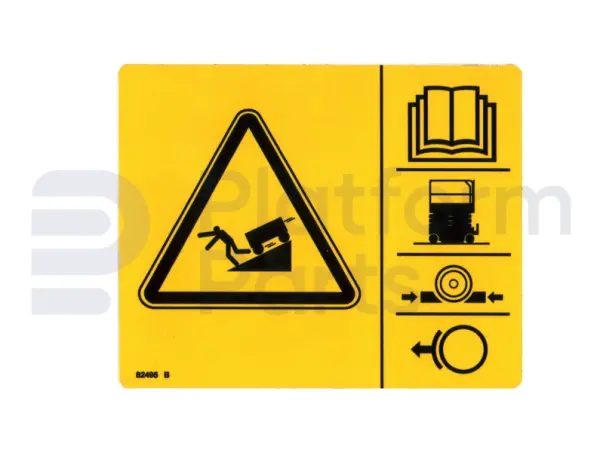 Sticker, brake release safety