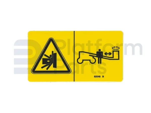 Sticker, crushing hazard