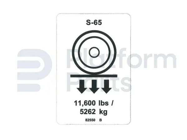 Decal, max wheel load