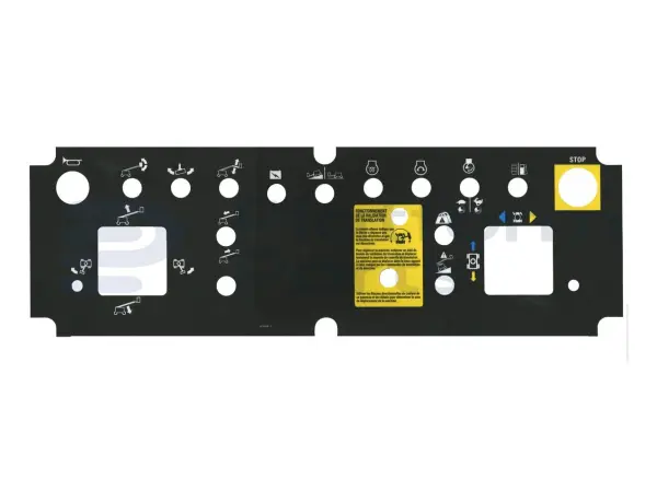 Pegatina, caja de control