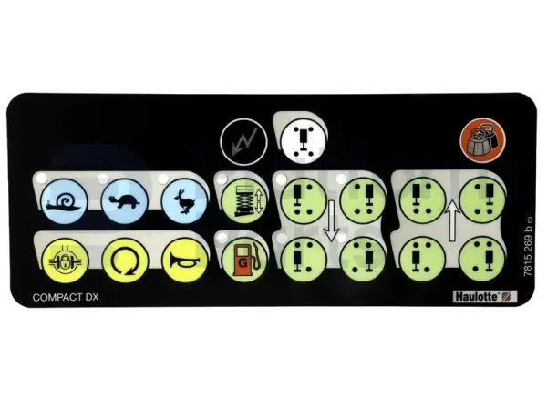 Sticker, bediening, control box (without hydr. extension)