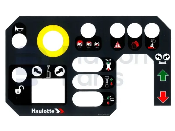 Sticker, bediening, control box