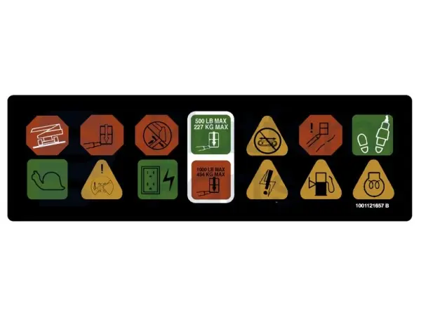 Sticker, display, control box