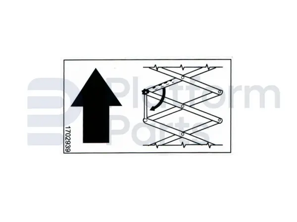 Sticker, veiligheid, schaarlift