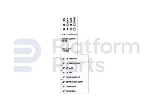 Pegatina, control card, lift
