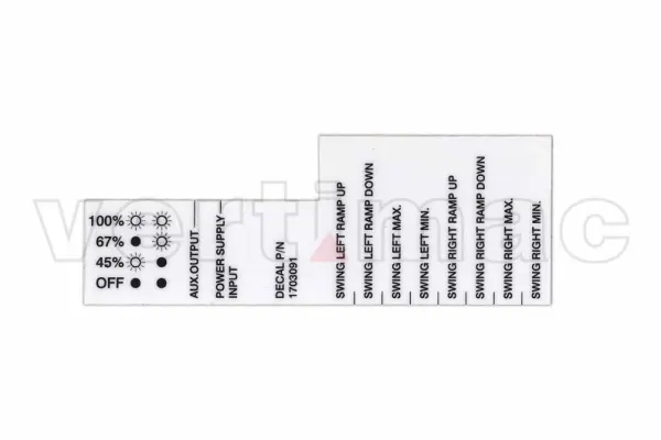 Decal, control card, swing