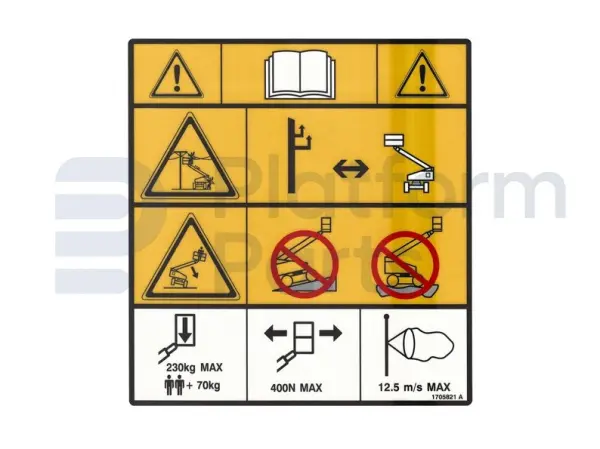 Autocollant, risque de renversement-électrocution