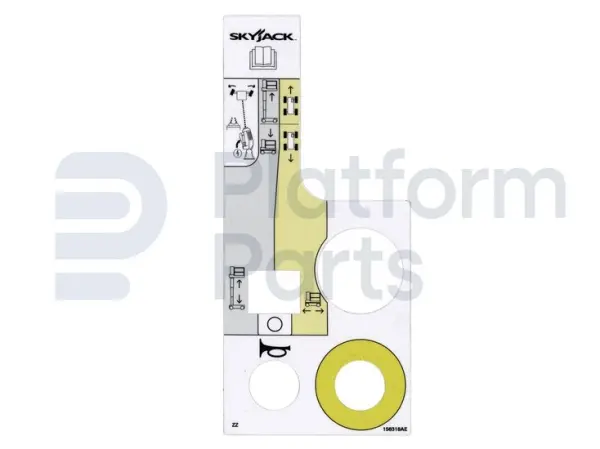 Pegatina, caja de control