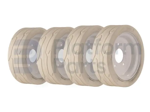 Set of 4 non-marking wheels, white ('with pattern')