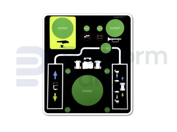 Pegatina, uso, Overlay TM12 caja de control
