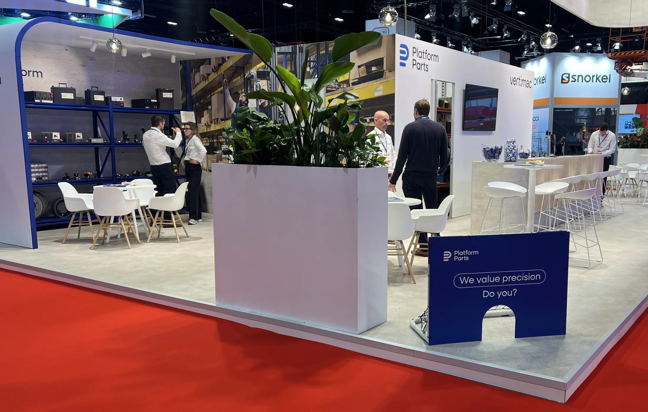 Platform Parts stand at APEX 2026, featuring product displays, meeting areas and a precision football challenge.
