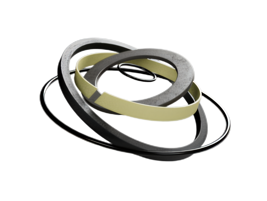 Various seals and O-rings used in hydraulic and mechanical systems of aerial work platforms.
