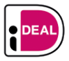 Logo of iDEAL, a popular online payment method in the Netherlands, featuring a pink and black design.